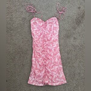 Pink Floral Mini Dress